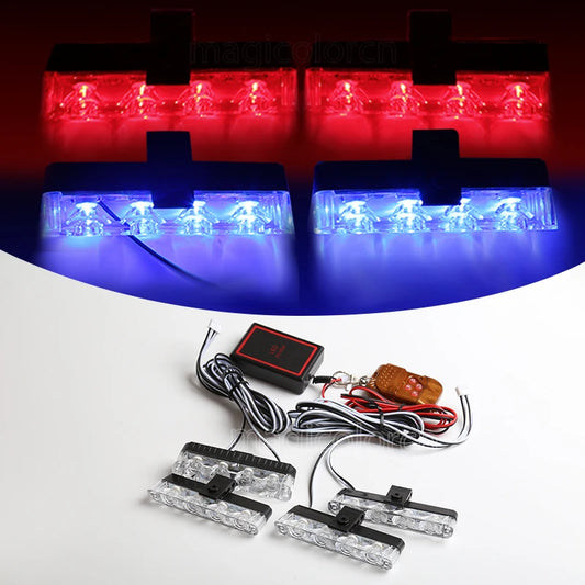 12V LED Grille Strobe Lights - Wireless Remote