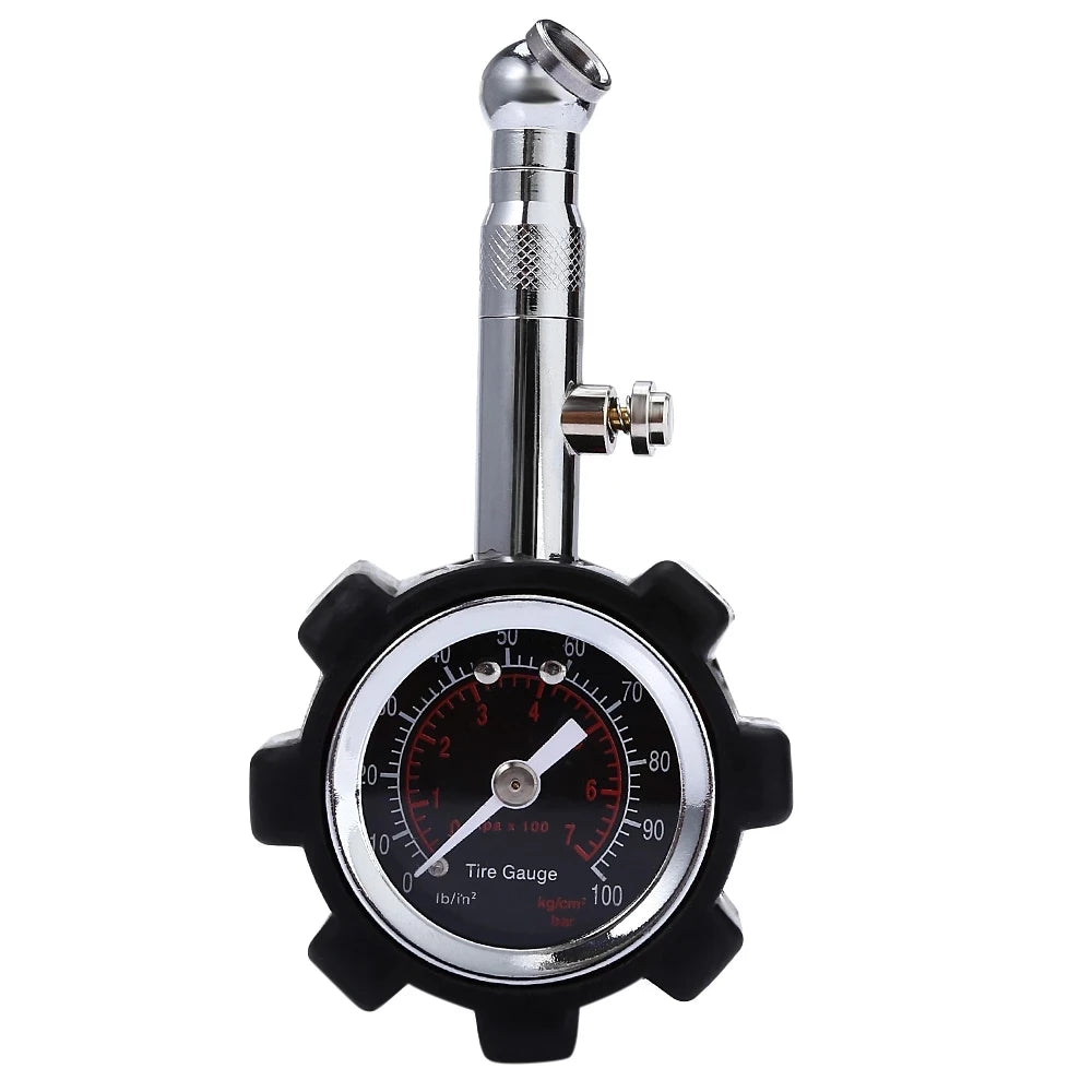 Analog Tire Pressure Gauge – High Accuracy Metal, 360° Rotatable Head
