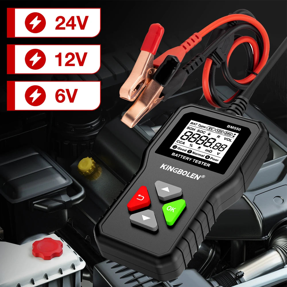Car Battery Tester 6V 12V 24V 100-2000 CCA Digital Analyzer