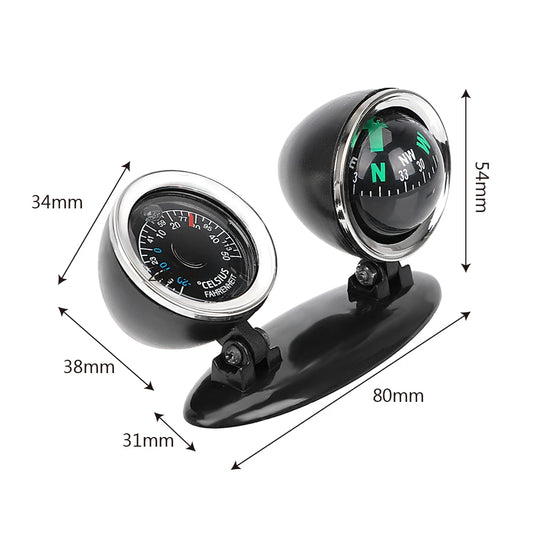 Car Ornaments Compass Thermometer