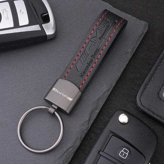 High Quality Metal Leather AMG Keychain
