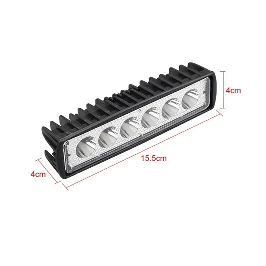 18W LED Work Light Bar - 6 LEDs, 12V-24V