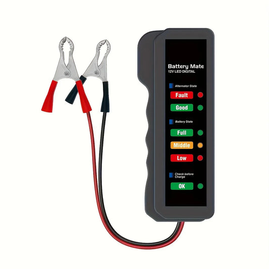 12V Car Battery Tester – Alternator & Charging System Analyzer
