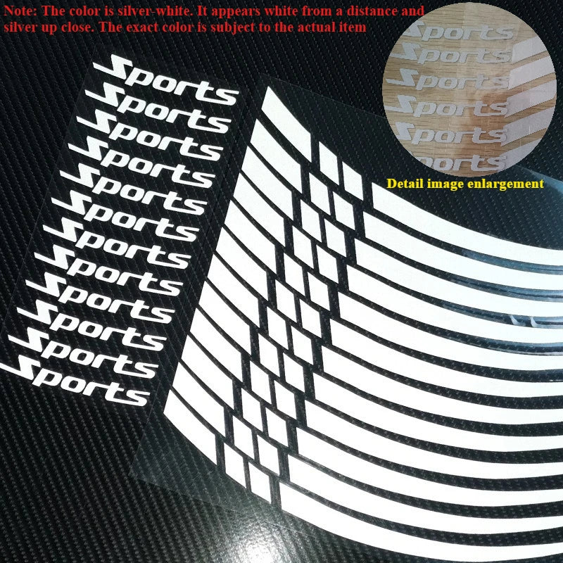 Motorcycle Wheel Rim Stripe Sticker – Reflective Decal Tape for 18-21 Inch Wheels