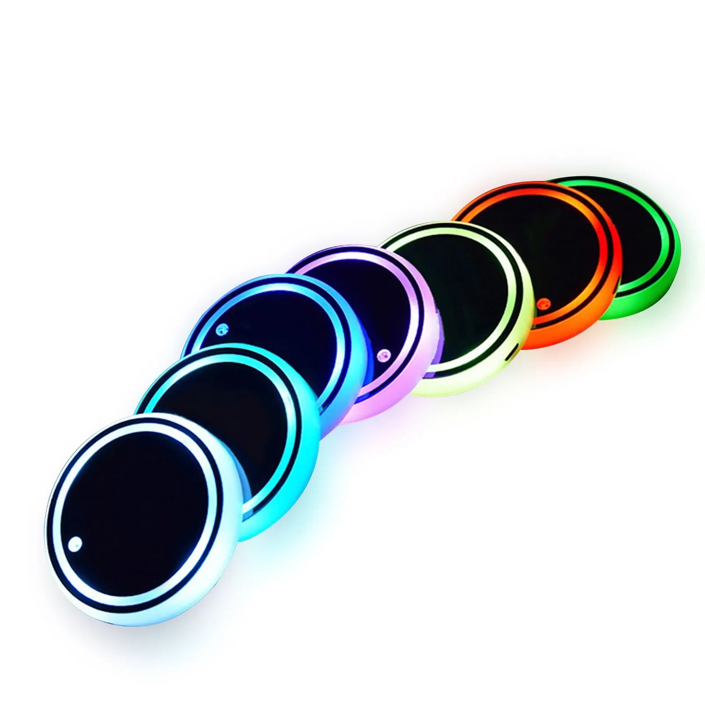 7-Color LED Cup Holder Light Pad | Car Ambient Lighting Coaster