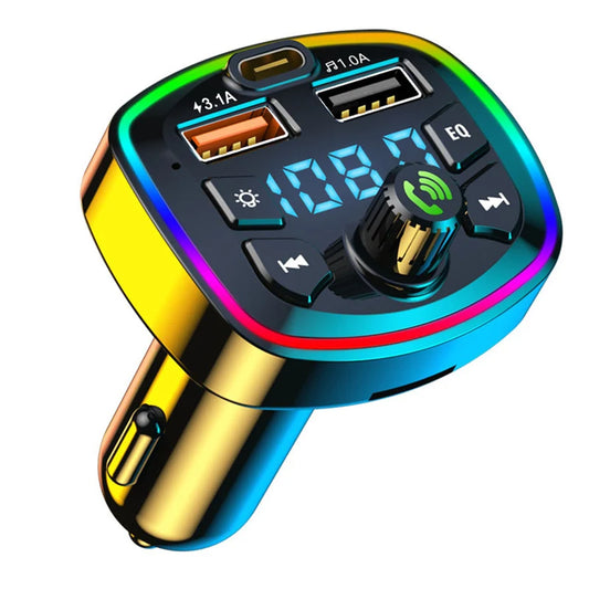 Bluetooth 5.0 FM Transmitter - Dual USB Fast Charger Wireless Car Audio Adapter