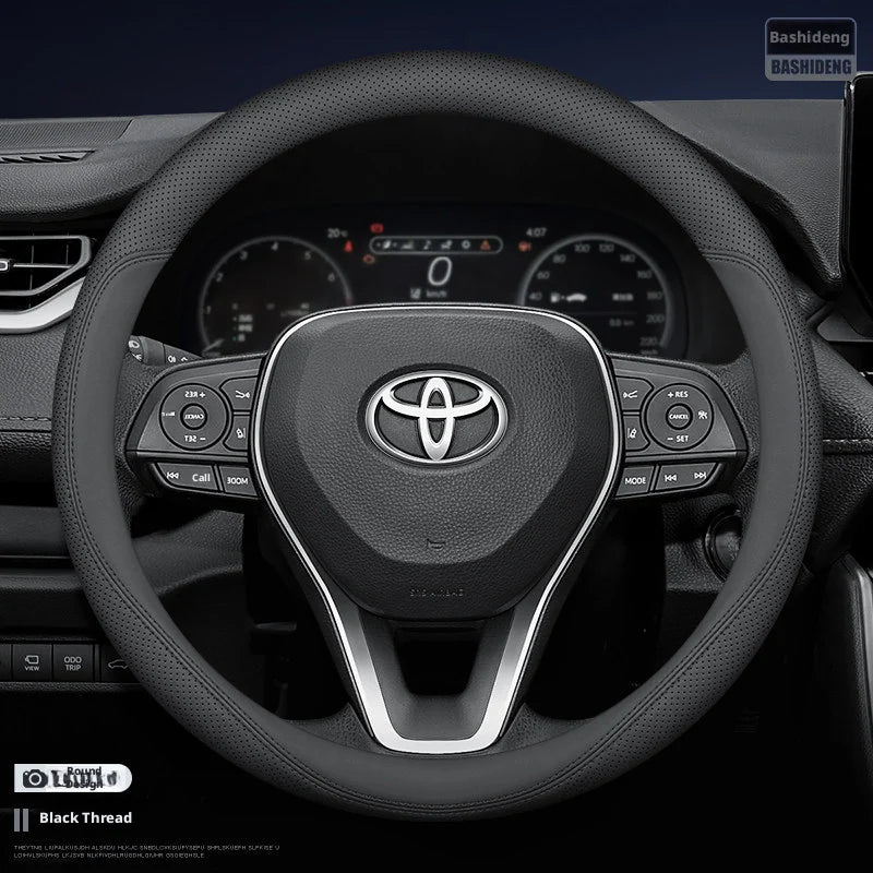 Leather Steering Wheel Cover – Multi-Color Stitching
