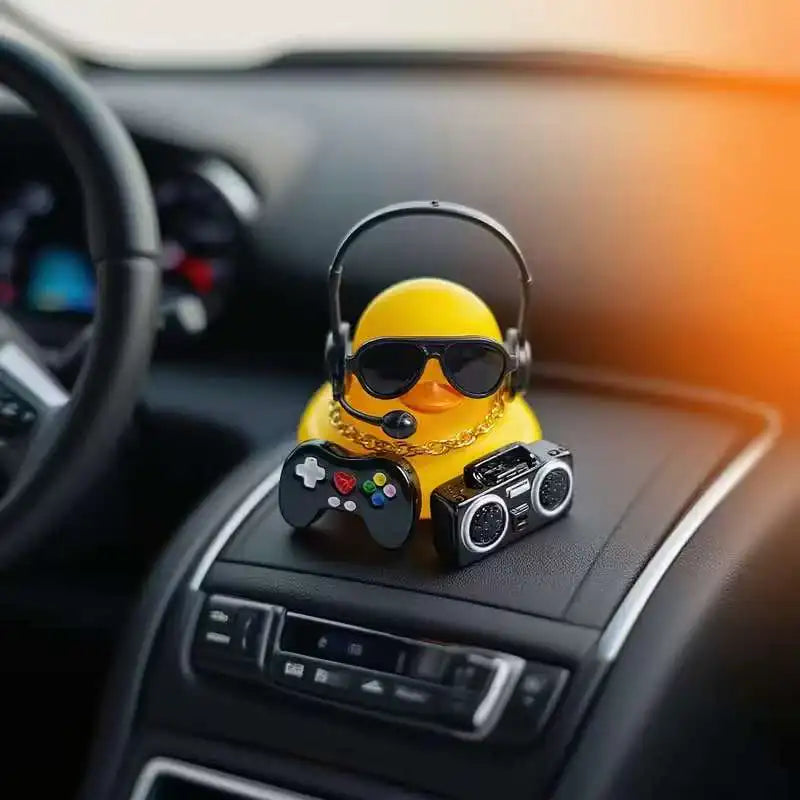 Mini Rubber Duck Car Decor | Music Dashboard Set