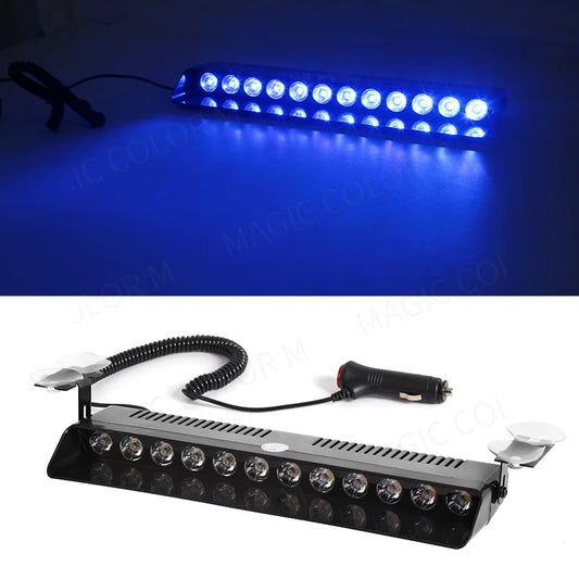 12 LED Car Strobe Warning Light – 12V Waterproof Flash Beacon