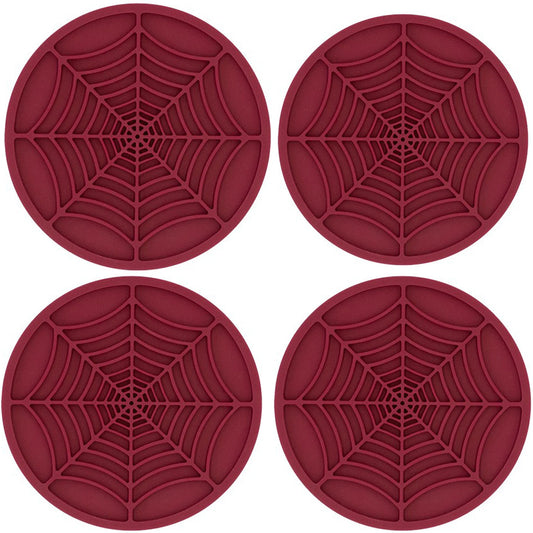Spider Web Car Coasters – Non-Slip Silicone Cup Holder Inserts (4pcs)