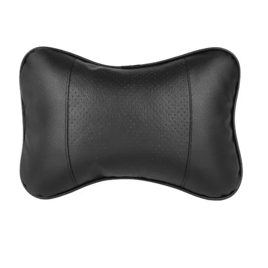 Car Headrest Neck Pillow – PU Leather Breathable Mesh Cervical Support