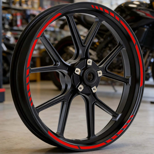 Motorcycle Wheel Rim Stickers – Racing Stripe Vinyl Decals for 15–19" Rims