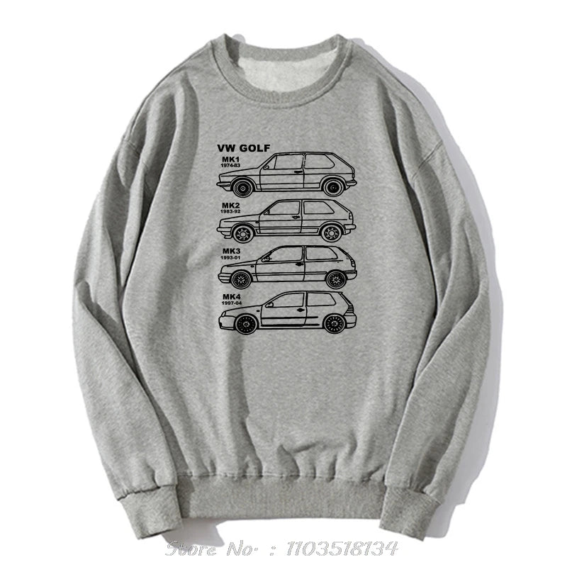 Classic Car Graphic Sweatshirt – Oversized Cotton Pullover
