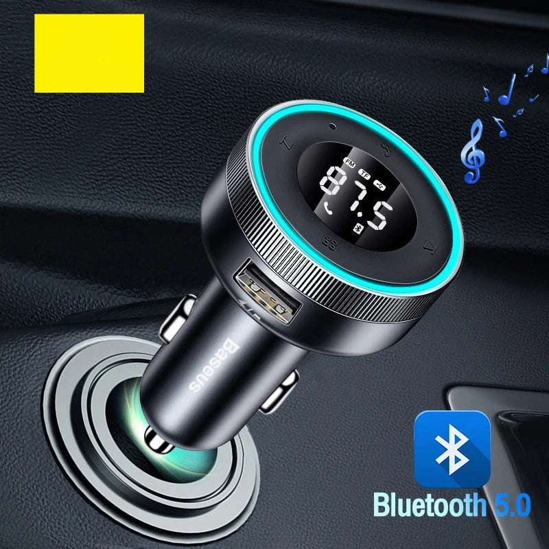 Bluetooth 5.0 FM Transmitter Car Kit 18W USB Fast Charger