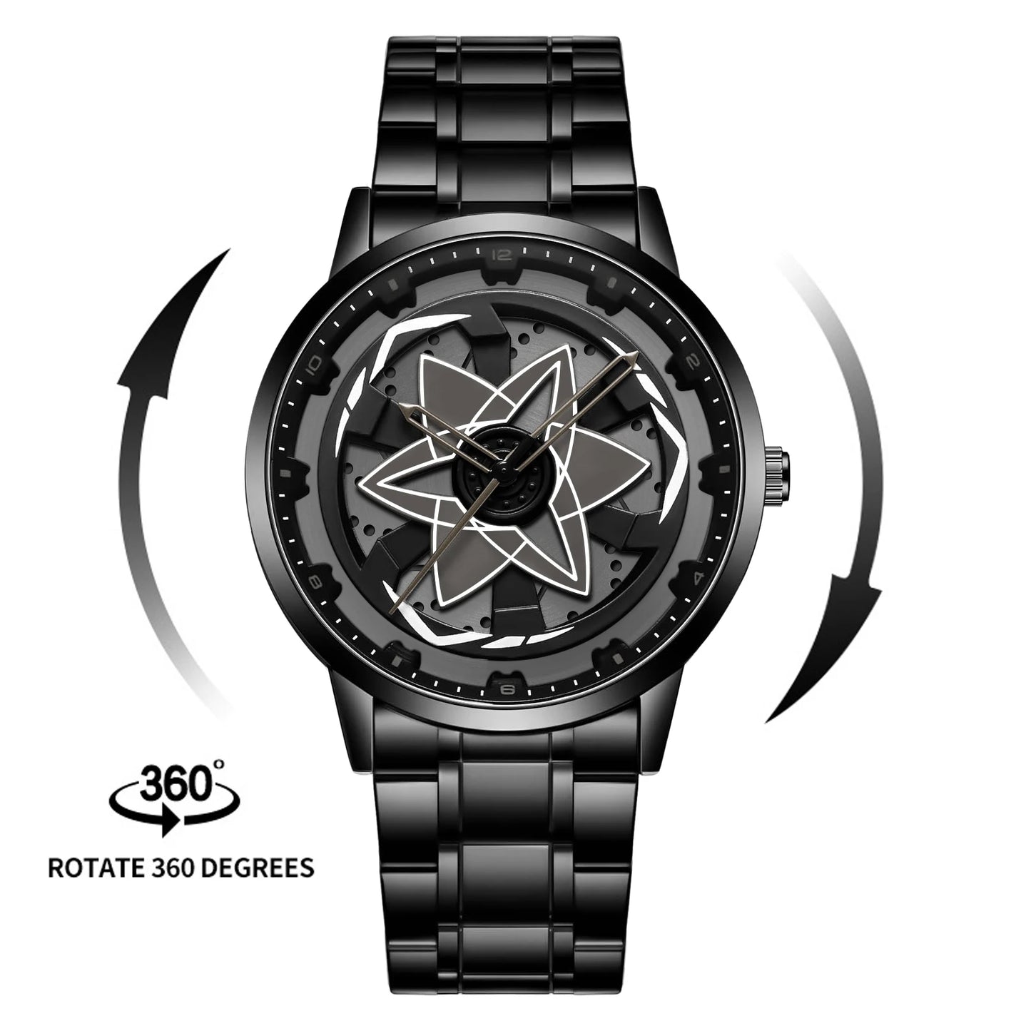 Drehendes Geometrisches Zifferblatt Armbanduhr