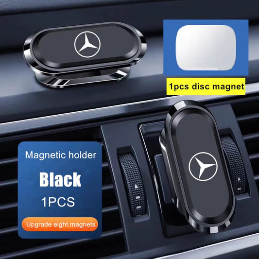 Metal Magnetic Car Phone Holder – 61x24mm | Black & Silver