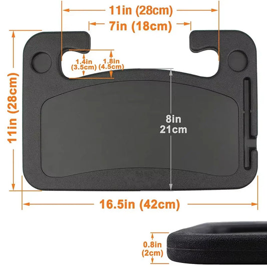Car Steering Wheel Tray Table - Portable Storage Organizer