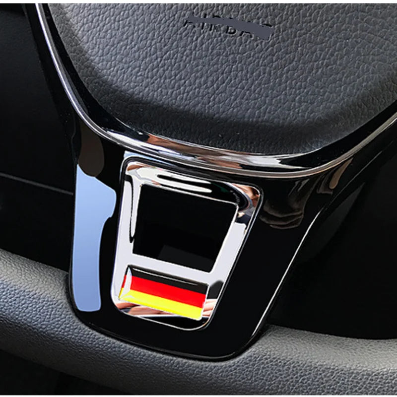 Steering Wheel Cover Sticker – Tricolor ABS Interior Trim Accessory
