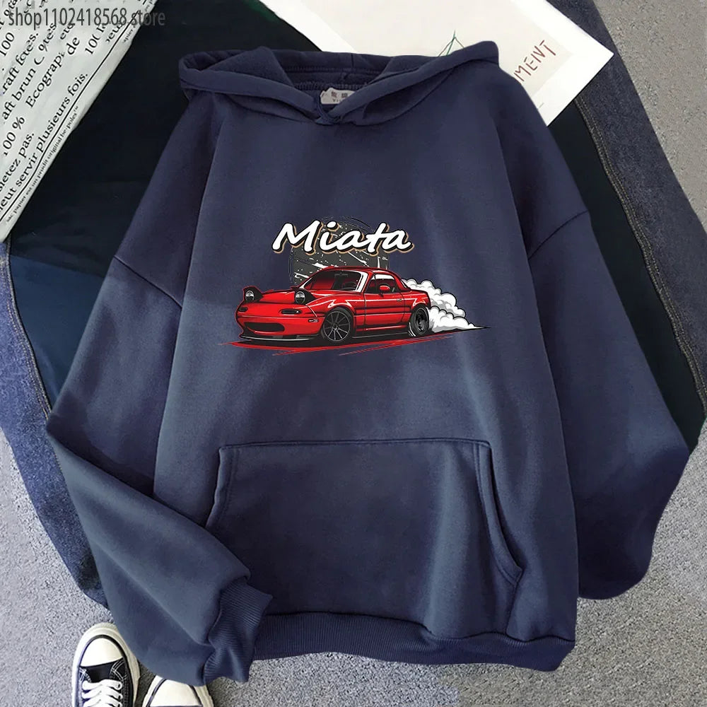 JDM Drift Culture Hoodie – Anime Car Print Unisex Sweatshirt