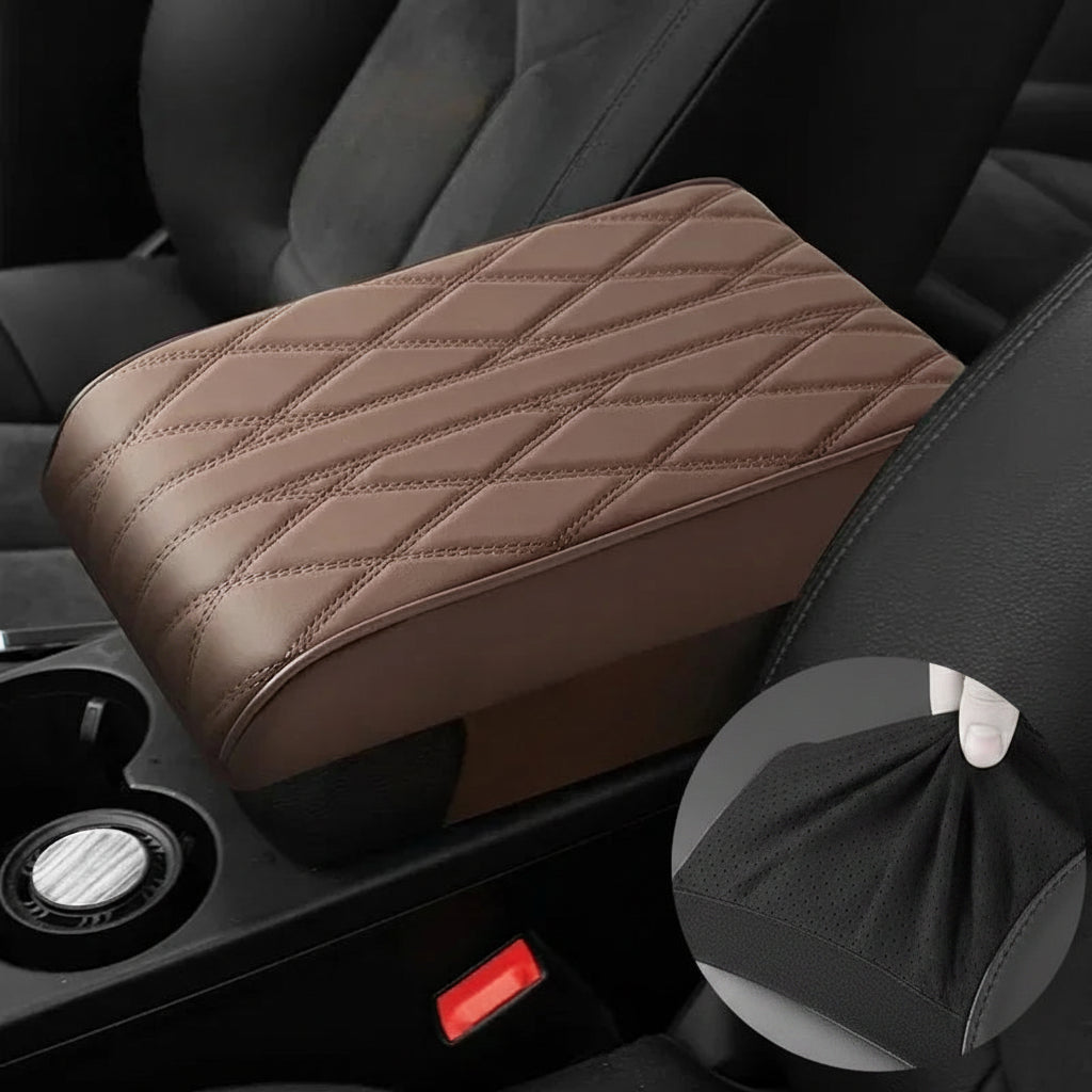 Wave Embroider Leather Car Armrest