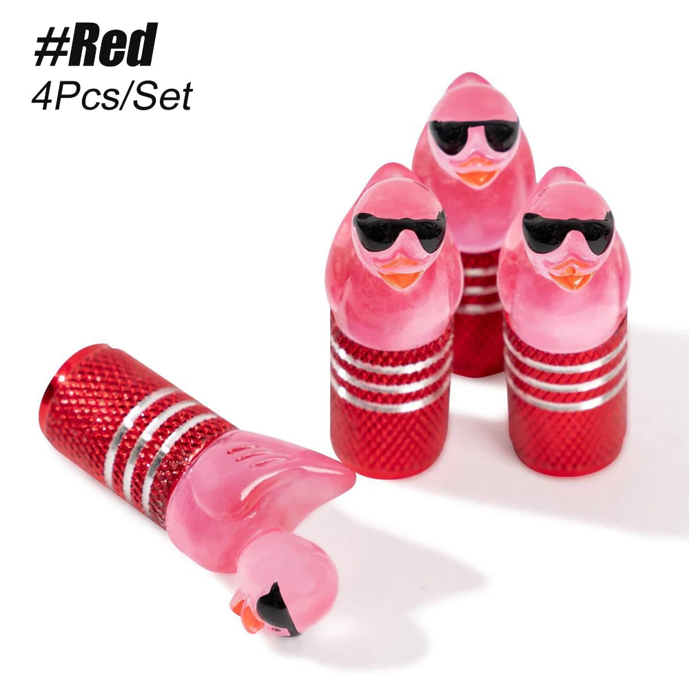 Duck Valve Stem Caps for Cars - Cute Tire Valve Covers Set of 4