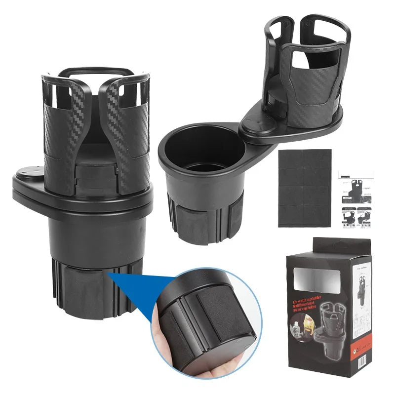 Rotating Car Cup Holder Double-Layer Center Console Organizer