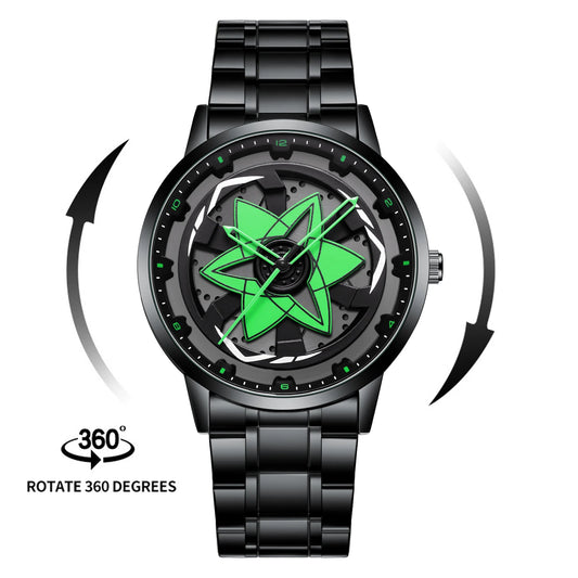 Drehendes Geometrisches Zifferblatt Armbanduhr