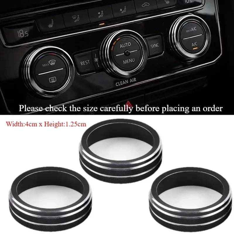 AC Control Ring Trim Cover – Aluminium Alloy Interior Trim Set of 3