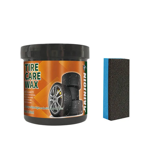 Tire Shine Wax with Sponge – Car Tyre Cleaner & Brightener