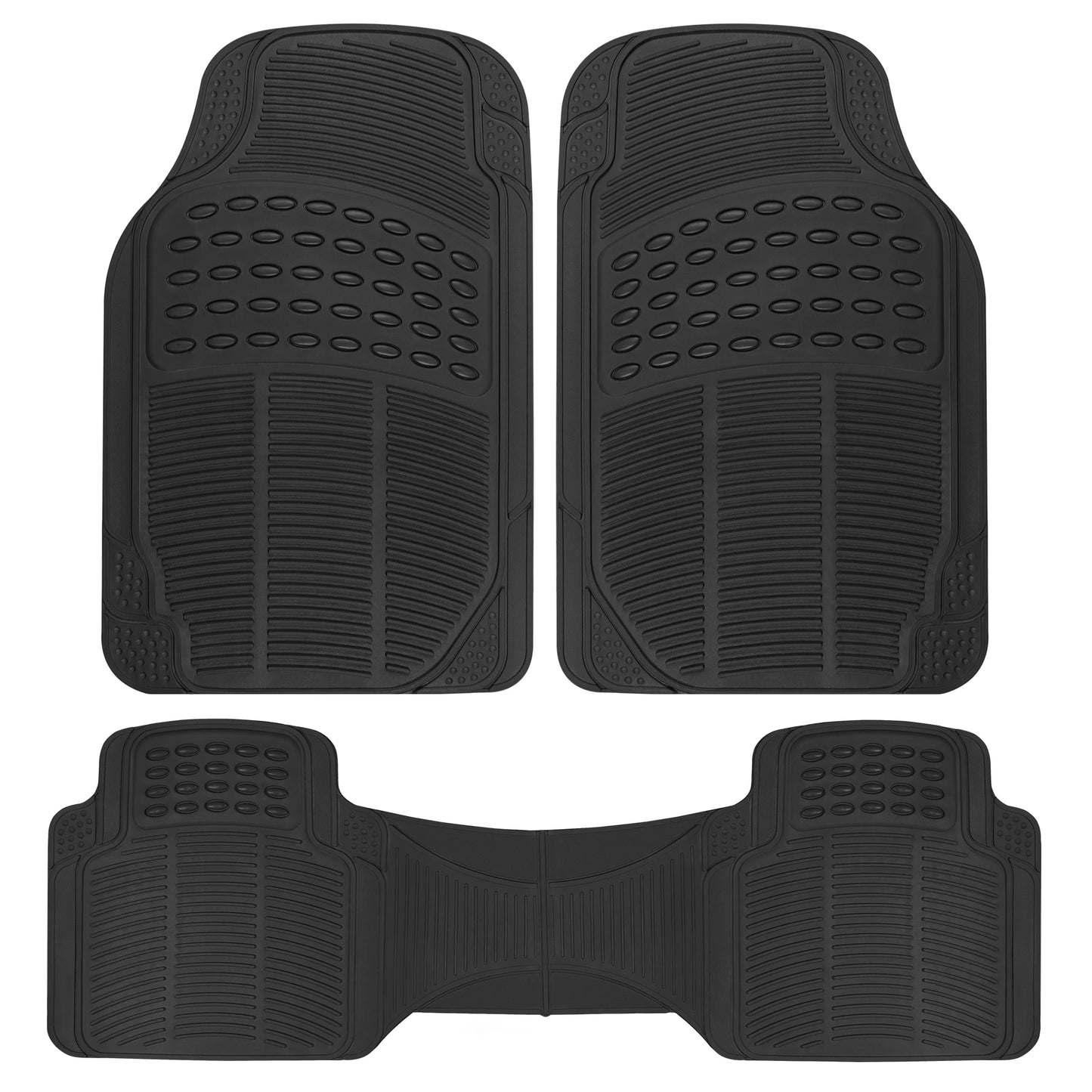 Heavy Duty Rubber Floor Mats – 3-Piece All Weather Set