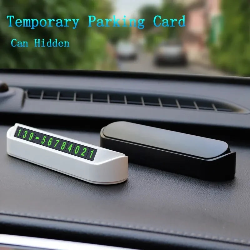 Temporary Parking Card with Hidden Phone Number Display
