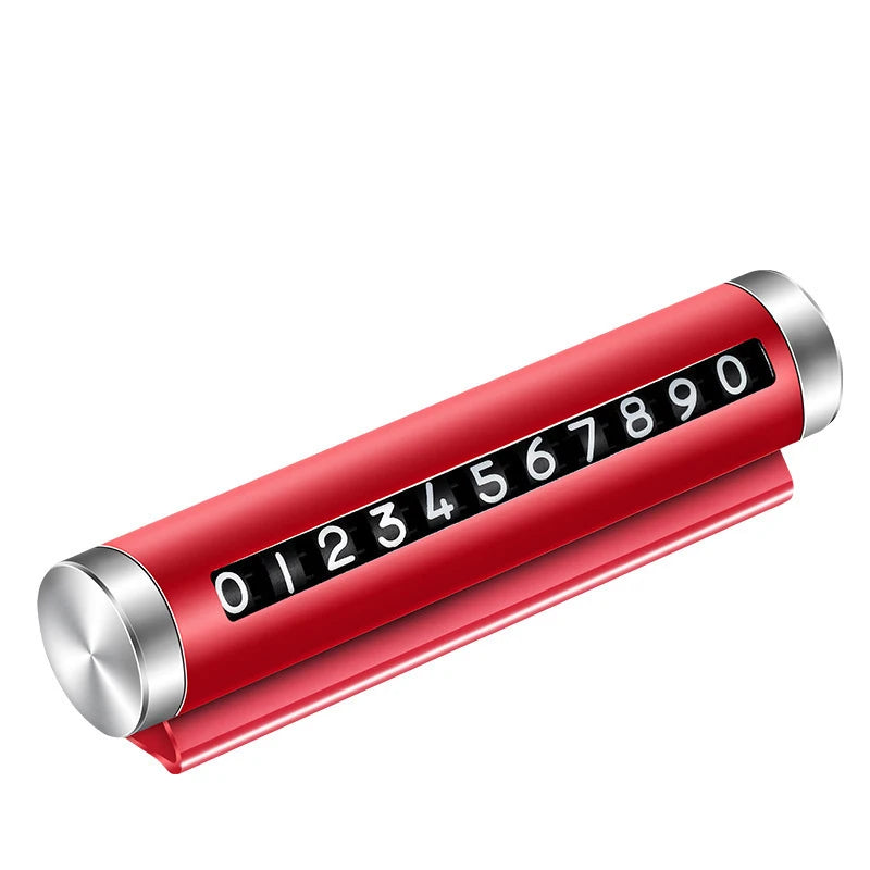 Temporary Parking Card – Aluminum Phone Number Plate with Rotating Digits