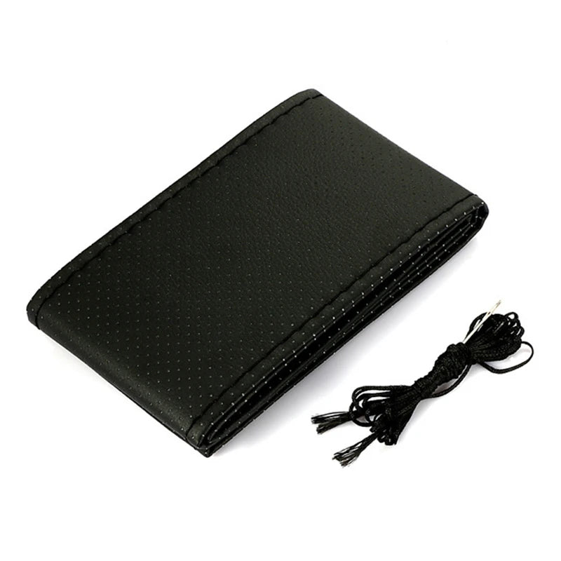 Faux Leather Steering Wheel Cover – DIY Stitch 38cm with Needle & Thread