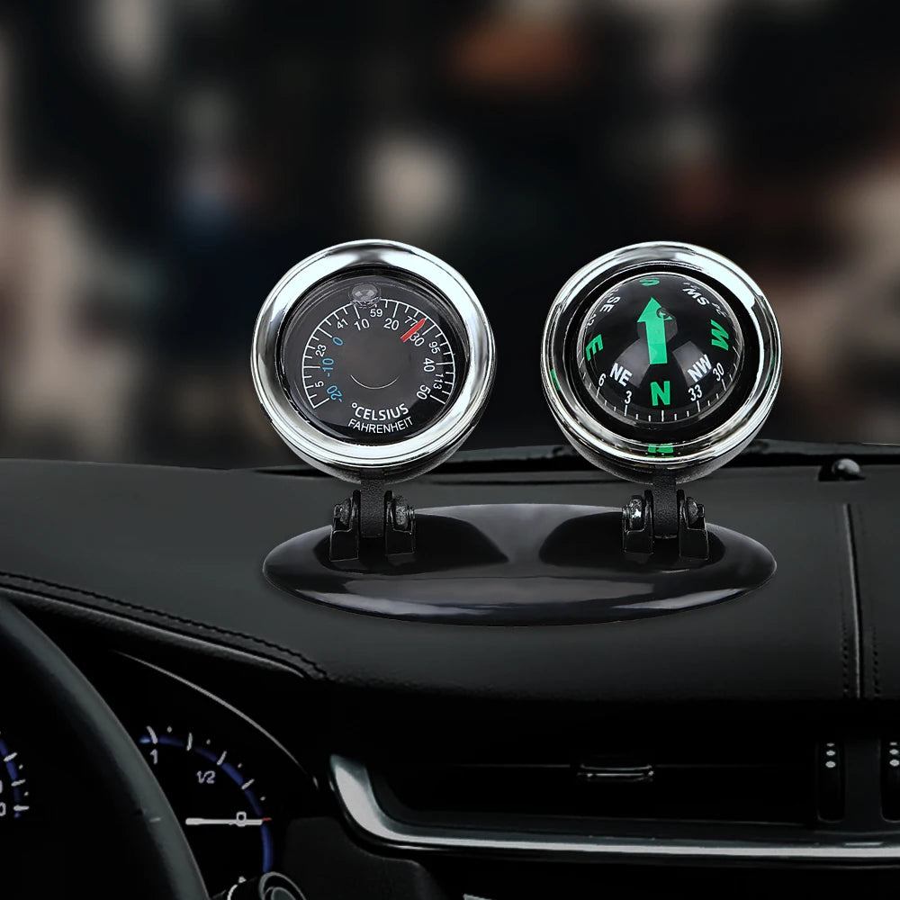 Car Ornaments Compass Thermometer