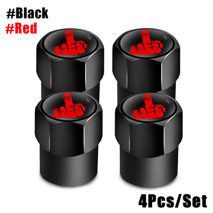 4 Pcs/Set Aluminium Alloy Cool Valve Cap