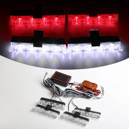 12V LED Grille Strobe Lights - Wireless Remote