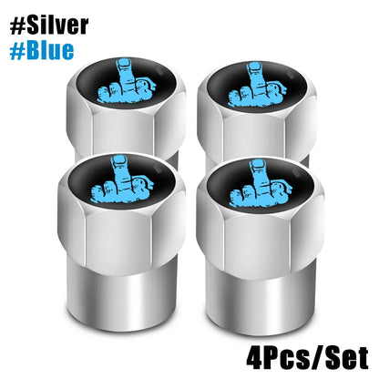 4 Pcs/Set Aluminium Alloy Cool Valve Cap