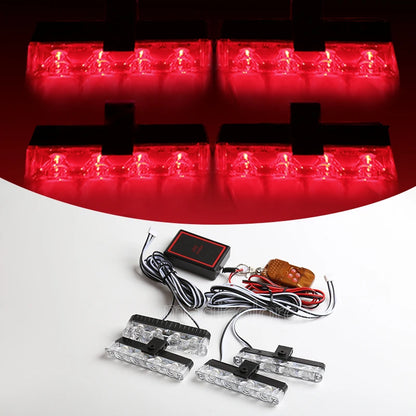 12V LED Grille Strobe Lights - Wireless Remote