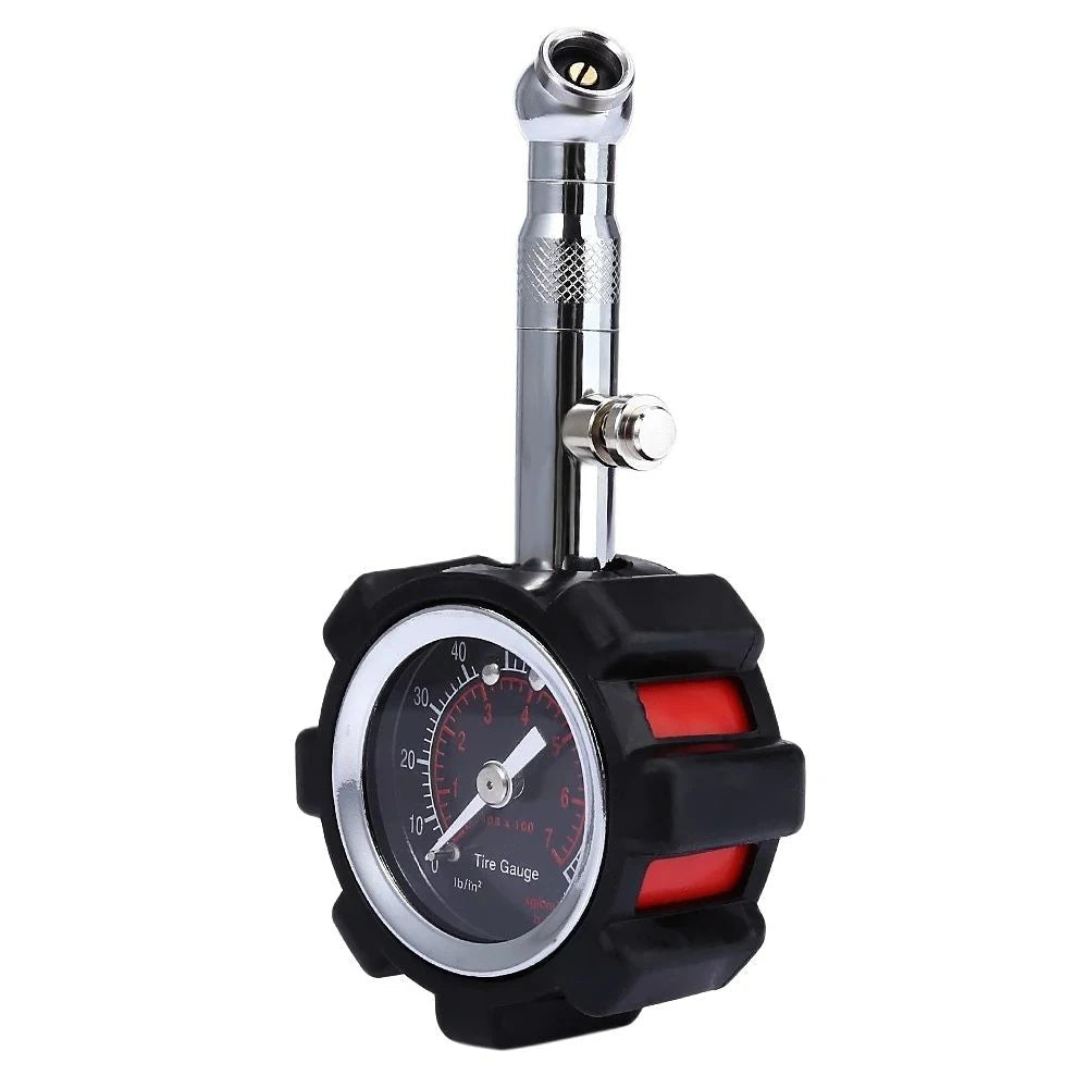 Analog Tire Pressure Gauge – High Accuracy Metal, 360° Rotatable Head