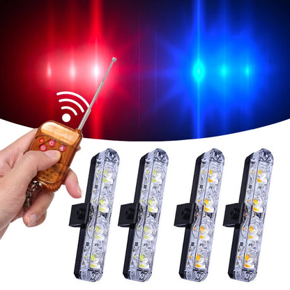 12V LED Grille Strobe Lights - Wireless Remote