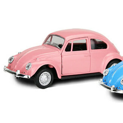 Vintage Beetle Diecast Pull-Back Car Model – Collector & Kids Toy