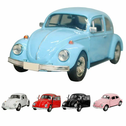 Vintage Beetle Diecast Pull-Back Car Model – Collector & Kids Toy