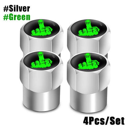 4 Pcs/Set Aluminium Alloy Cool Valve Cap