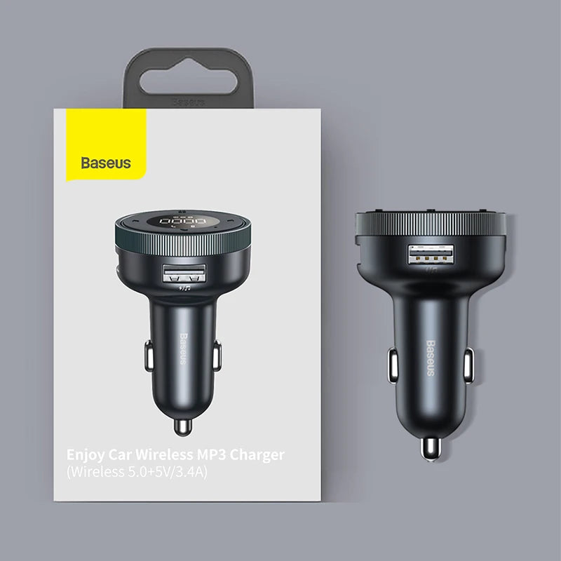 Bluetooth 5.0 FM Transmitter Car Kit 18W USB Fast Charger
