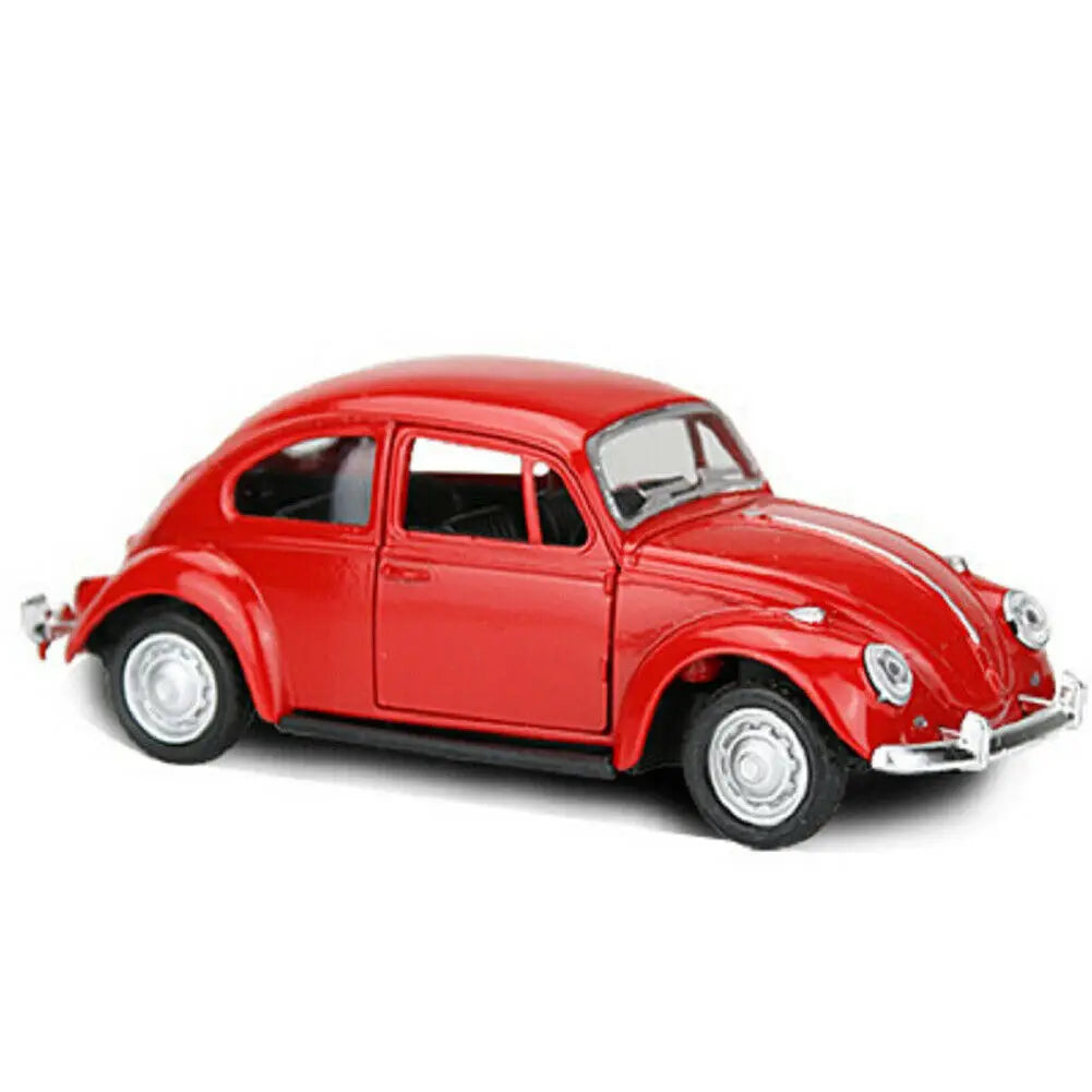 Vintage Beetle Diecast Pull-Back Car Model – Collector & Kids Toy