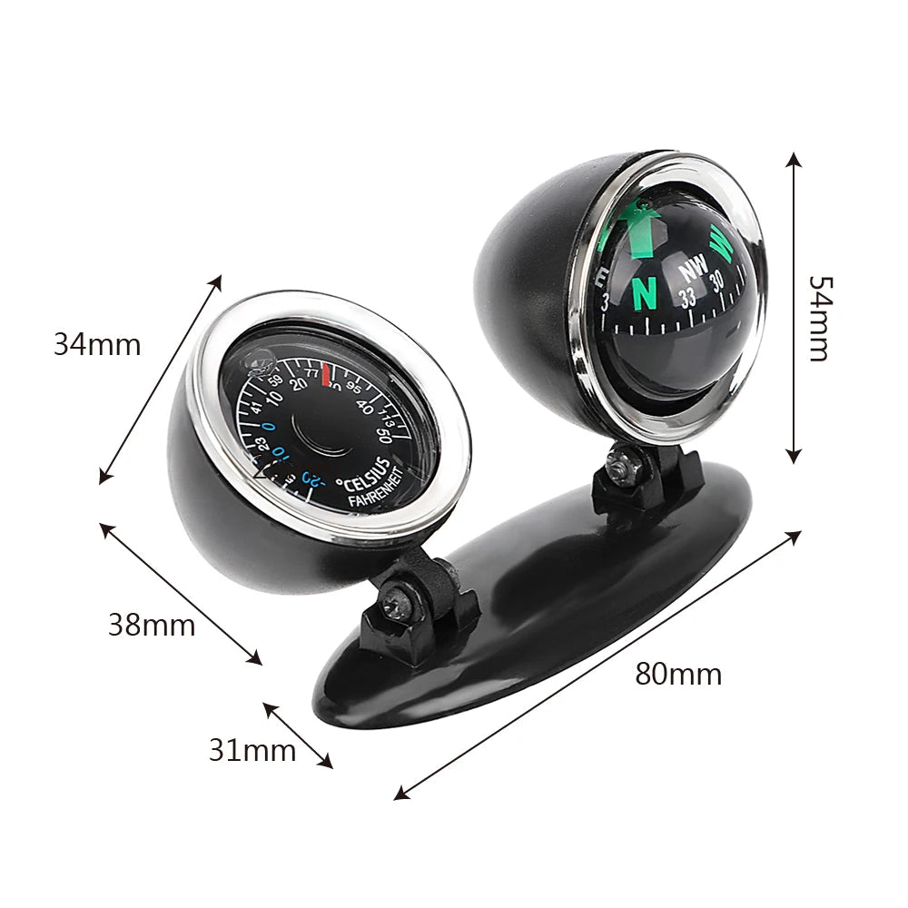 Car Ornaments Compass Thermometer