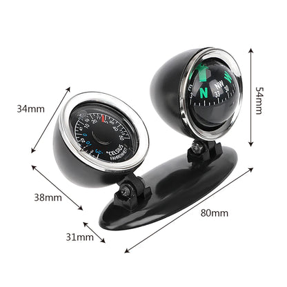 Car Ornaments Compass Thermometer
