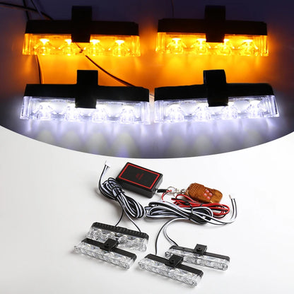 12V LED Grille Strobe Lights - Wireless Remote