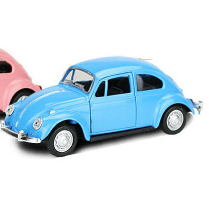 Vintage Beetle Diecast Pull-Back Car Model – Collector & Kids Toy