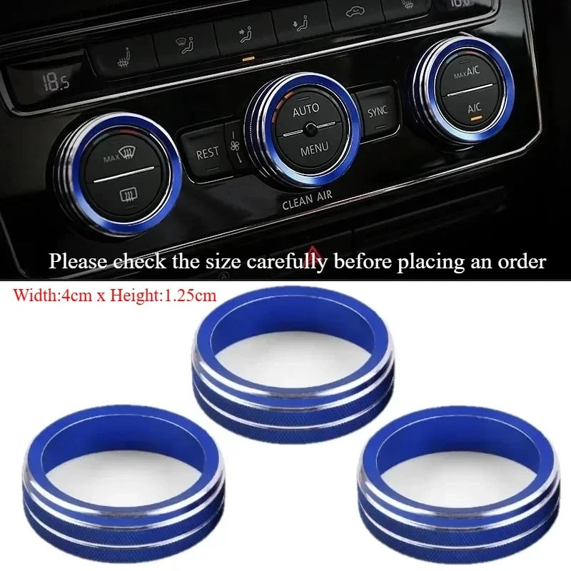 AC Control Ring Trim Cover – Aluminium Alloy Interior Trim Set of 3